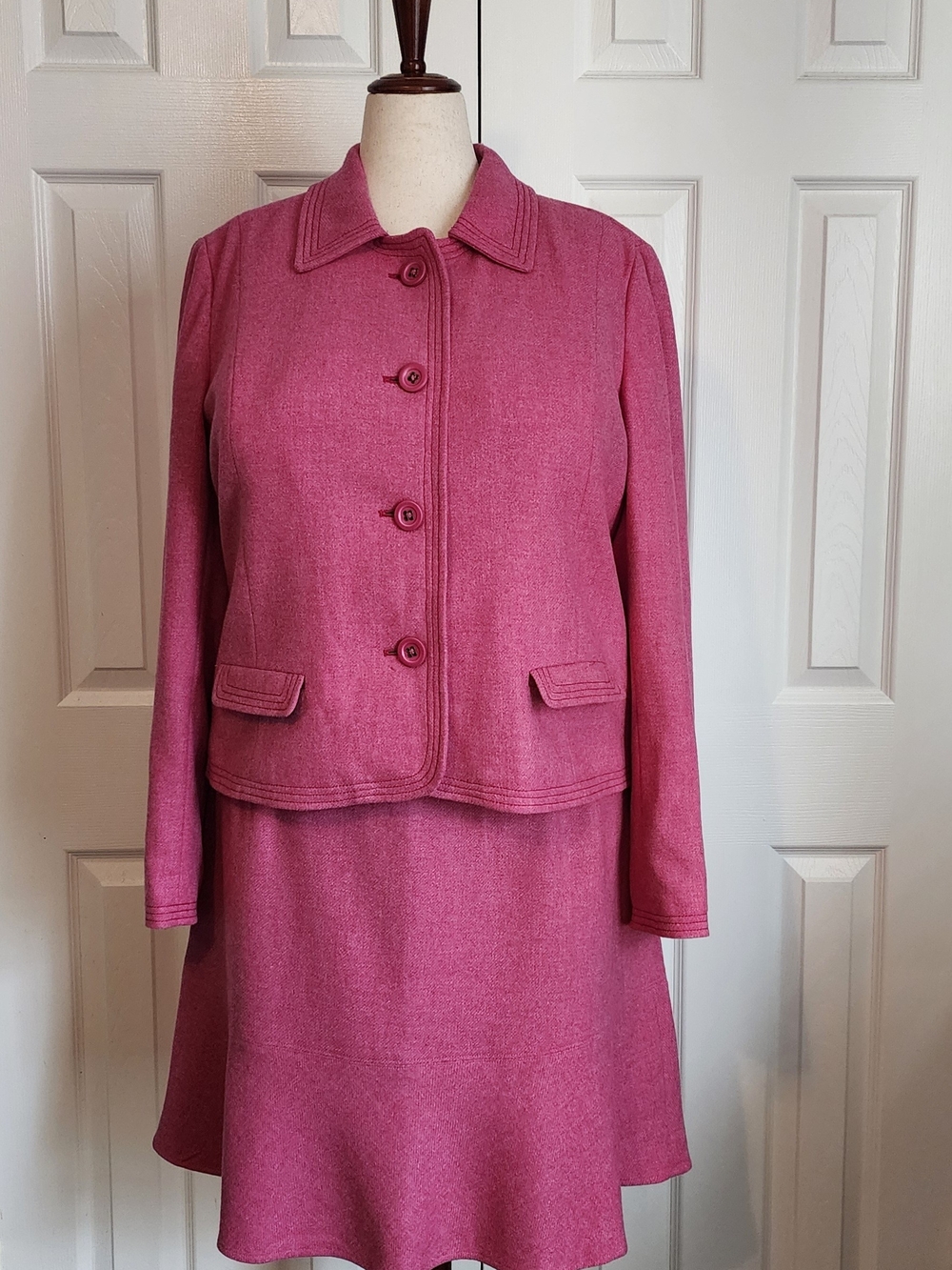 Pink Women's Tailored Jacket - Classic Collared Coat 2x GAP